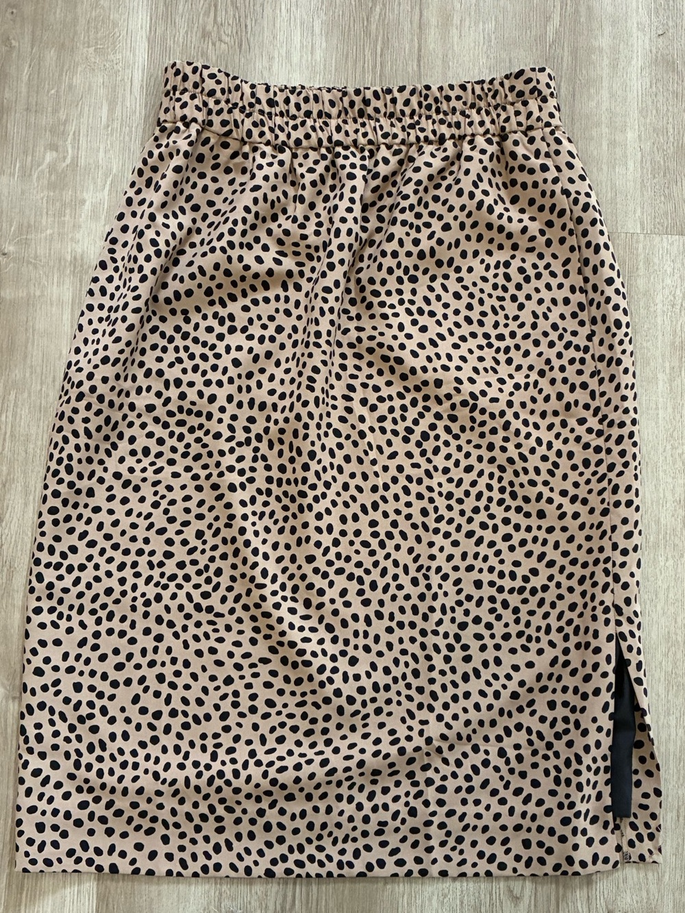 J. Crew Beige Midi Skirt with Leopard Spot Print Size S